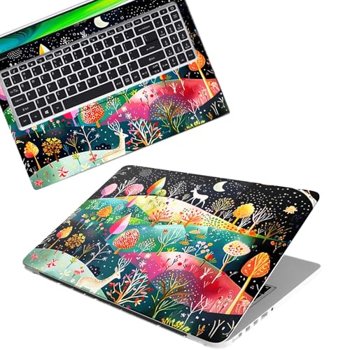 Image of Galaxsia Floral D32 Full Body Vinyl Laptop Skin /Sticker /Cover Upto 15.6 Inches Laptops Laminated-Removable-HD Quality Compatible for Hp-Dell-Sony-Lenovo-Asus etc.(15x10 Inches)