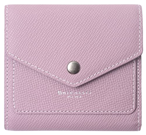 Borgasets Small Wallet for Women Genuine Leather RFID Blocking Card Holder Organizer Pocket Compact Bifold Ladies Mini Purse (Crosshatch Light Pink)