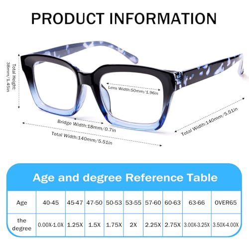 Image of JOSCHOO 3 Pack Reading Glasses Blue Light Blocking Computer Spring Hinge Readers for Women Men