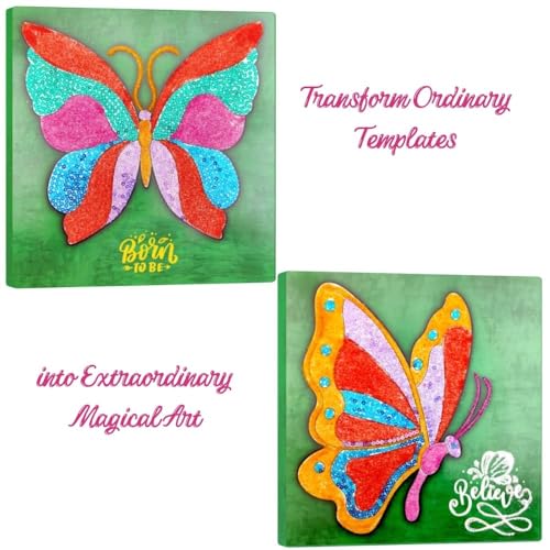 Image of TOYKRAFTT Sand Sequin Art Butterflies Themed Kit, Craft for Kids Ages 5 to 7 Years Old, Gift for Girls Boys, Art and Craft Kit