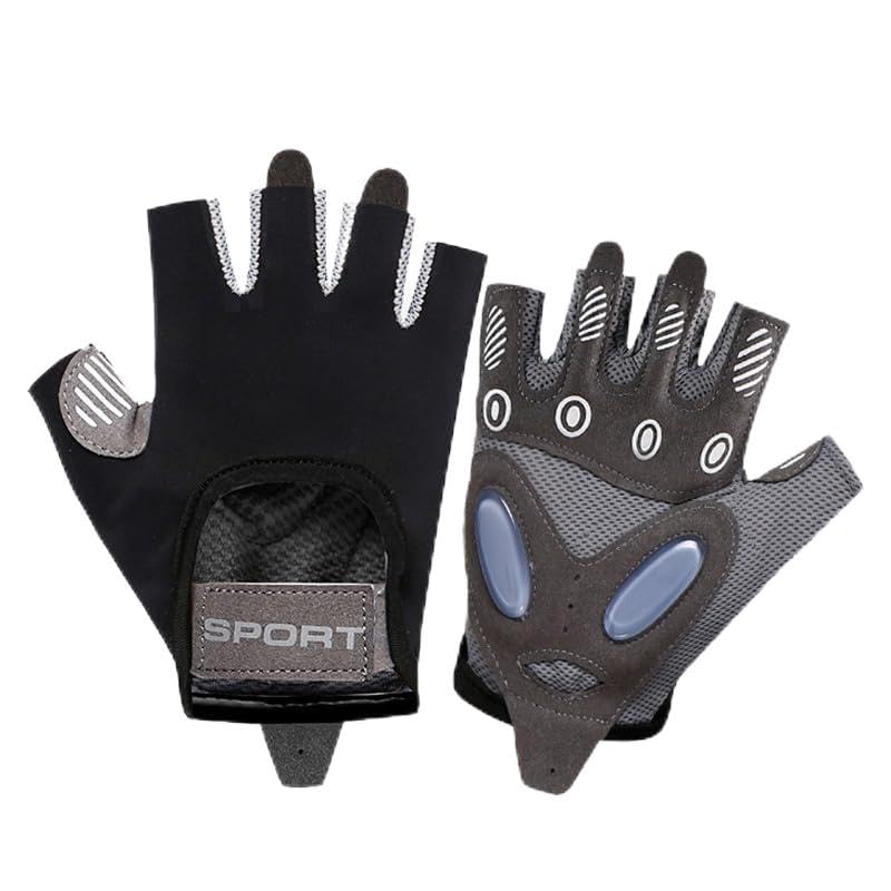 ANJMEICH Fitness Sports Gloves, Machine Training Gloves, Anti-Slip Wear, Outdoor Sports Cycling Gloves (Black, L)