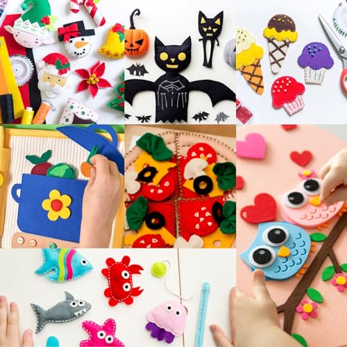 Dimeho 5 Stücke Steifer Filz 3mm stark Filzstoff Bastelfilz Weiß 20X30CM Filzplatten Patchwork Vliesstoff Felt Fabric zum Dekoration Basteln DIY Handwerk Nähen Projekte Patchwork Scrapbooking