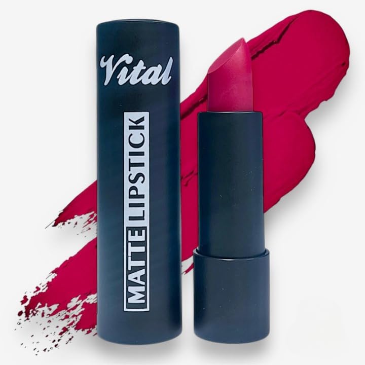 Vital Horizon Matte Lipstick - 27 Rich Shades - Long-Lasting, Waterproof, Non-Drying Formula (Blue Flame)