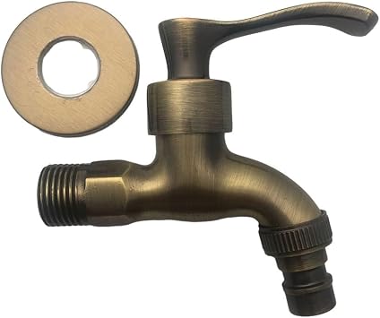 Decorative Outdoor Garden Faucet Brass Water Hose Tap Wall Mounted, Antique Brass Outdoor Garden Faucet Decorative Water Hose Single Cold TapBronze