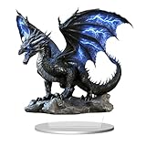 Deep Blue Lightning Dragon Acryl Ornament für Büro, Wohnung oder Wohnbereich 2D Acryl Ornament, Wohnzimmerdekoration für Eingangsbereiche Flaches Dekorationsstück, mittelalterliches Drachenornament