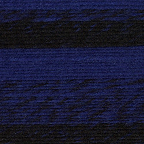 Image of Lion Brand Yarn 826-210 Scarfie Yarn, Black /Royal