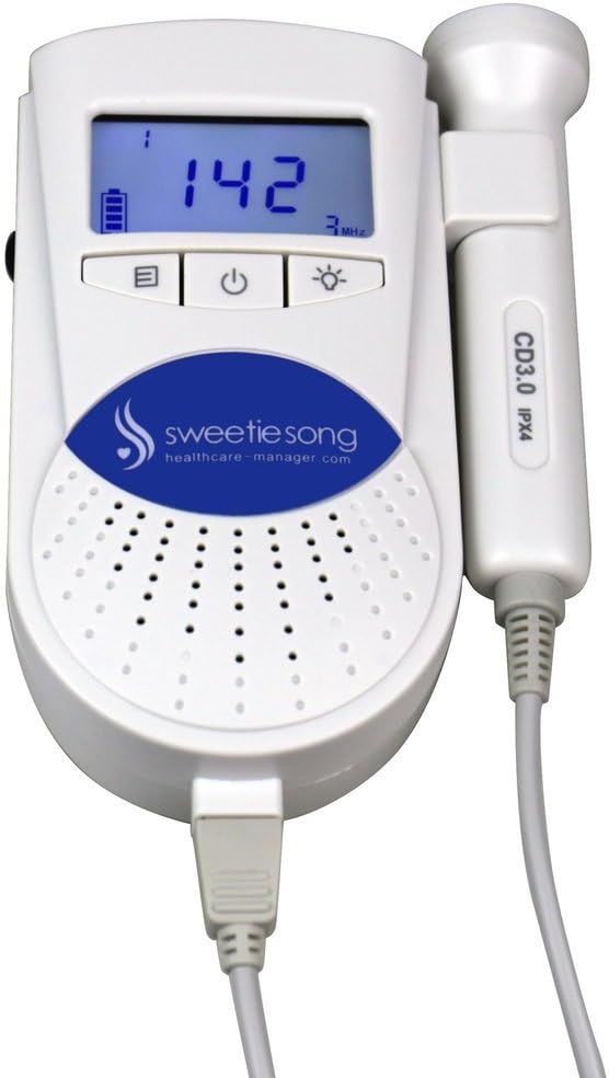 EZD-100ST Pocket Fetal Doppler 3MZ Probe, Baby Heart Monitor