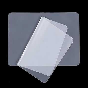 4 PCS Small Silicone Mat, Silicone Mats for Crafts and Kitchen, Small Heat Resistant Non-slip Clear Countertop Protector, Translucent Placemat for DIY, Jewelry, Epoxy Resin, Baking