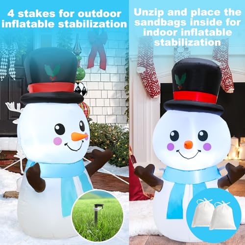 WorTade 4ft Christmas Inflatables Snowman Decorations Outdoor - image 3