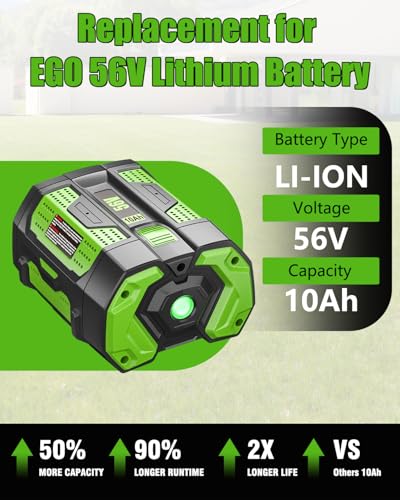 Image of HOCHSTERN 10.0Ah Replacement for EGO 56V Battery Compatible with EGO 56 Volt Lithium-Ion Battery Power Tools