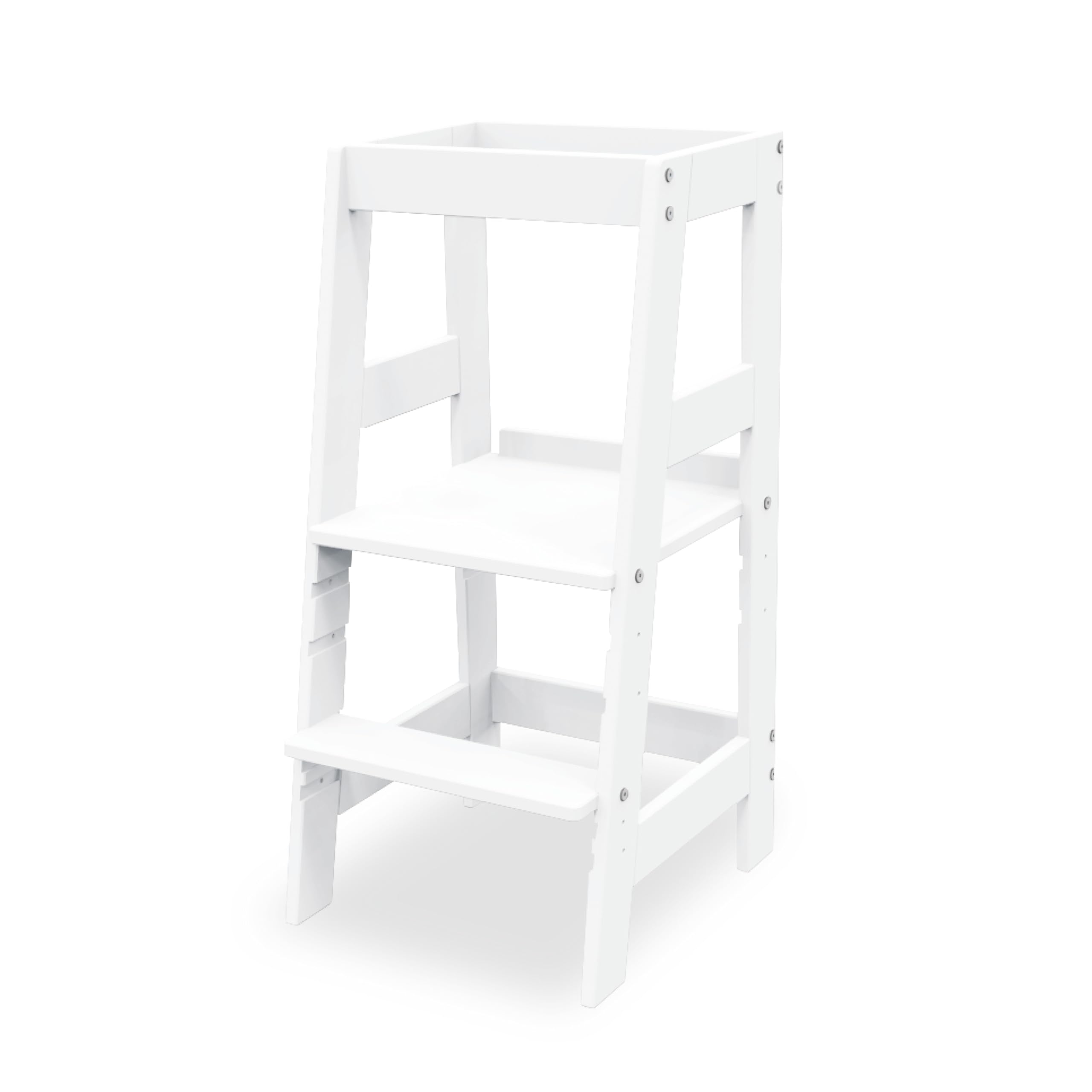 Pinolino Torre di apprendimento "Fino" bianco Per bambini, sedia per imparare sgabello a pedali regolabile in altezza, ausilio per la cucina Per neonati