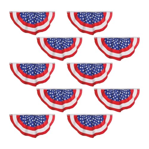 Guirlande drapeaux d'éventail en polyester GALPADA décoration extérieure durable - 2