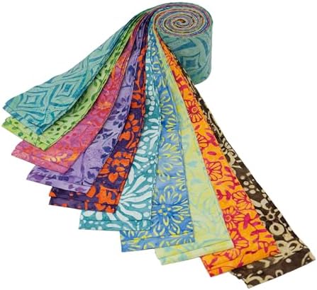 Stitch & Sparkle 인도네시아 프리미엄 바틱 면 바이브런트 드림 젤리 롤 6.4 x 111.8cm(2.5 x 44인치), 20피스 — 사진 4