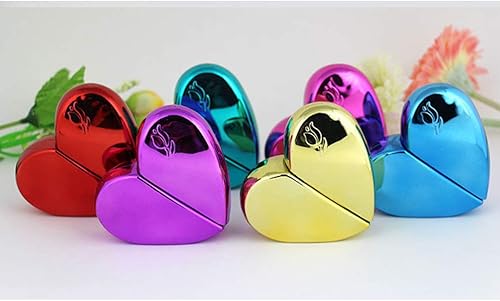 Miniatura 4 de VORCOOL Botella de spray portátil en forma de corazón de 0.8 fl oz, carcasa de metal, atomizador de perfume vacío recargable para viajes (rosa)