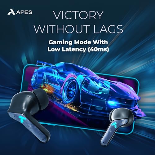 Image of APES Turbo Buds Wireless Bluetooth TWS, ANC and ENC, 10mm Dynamic Drivers, 8Hrs Playtime (Turnish)
