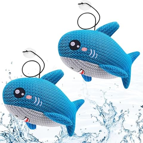 RGJ Hot Tub Scum Absorber Shark, 2PCS Reusable Hot Tub Oil Absorbing Floating Sponges for Spa/Pool, Hot Tub Scum Sponge Accessories to Soak Up Oils & Keep Water Clean Cover
