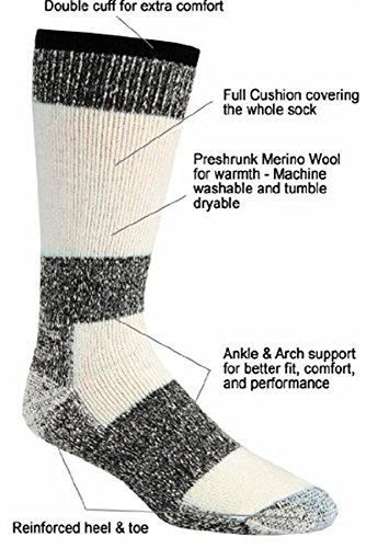 J.b. Field's Icelandic -30 Below Xlr Winter Wool Socks (2 Pairs) (X-Large (13-16 Shoe), Mid Grey) #TOP2
