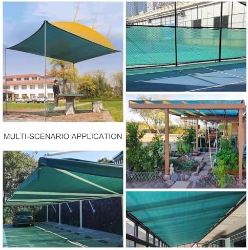 Premium Green Shade Netting for Plants - 55% Sunblock Breathable Shade Cloth Awning Mesh Tarp with Grommets Rectangular Shade Sails for Garden Greenhouse Pergola - 6x6m (19.7x19.7f