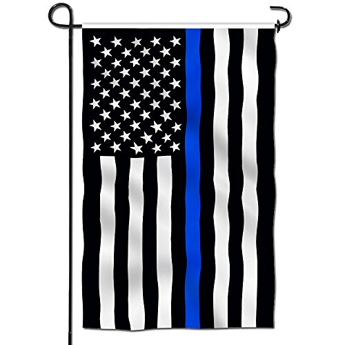 Thin Blue Line Police Applique & Embroidered Garden Flag 12.5