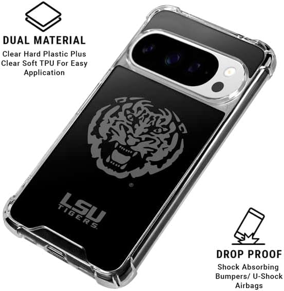 Skinit Clear Phone Case Compatible with Google Pixel 10 Pro - Officially Licensed LSU Geaux Tigers Design