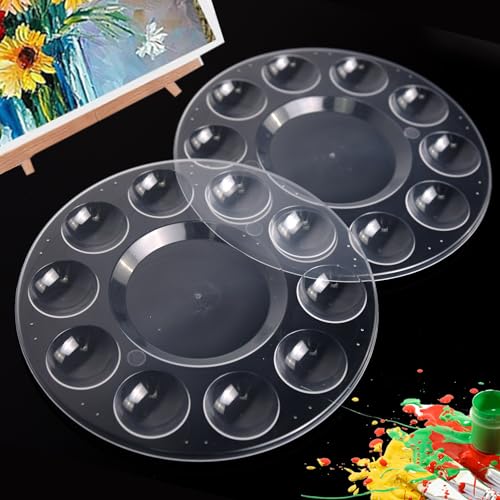 Image of Paint Tray Palette,60pcs Paint Trays for Kids,Plastic Paint Pallet or Pupils to Painting,DIY Craft,Play Party at Home,Kindergarten or School(Clear)