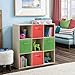 ClosetMaid Cubeicals 9 Cube Storage Shelf Organizer Bookshelf, Square Shape, Easy Assembly - Birch Wood Finish