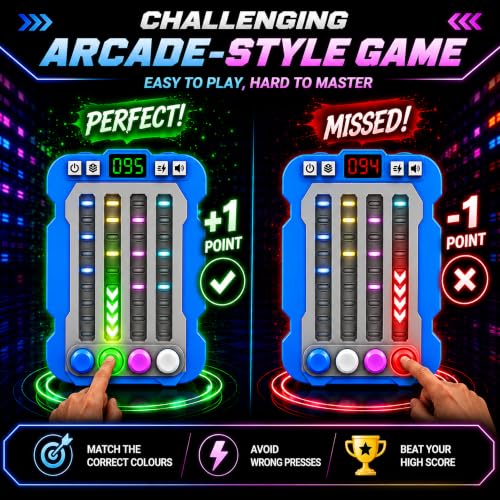 Image of Mirana Airport Arcade - Portable Handheld Steps Game for Kids - 6 Exciting Modes, 3 Speed Levels - Digital Score Display - Toy Gift for Boys & Girls 4 5 6 7 8 9 10+ Years (Blue)