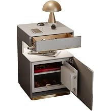 Night Stand Rock Panel Nightstand with Hidden Safe Large-Capacity Storage Night Stand Bedside Table with Storage Drawers for Bedroom Bedside TablesGris