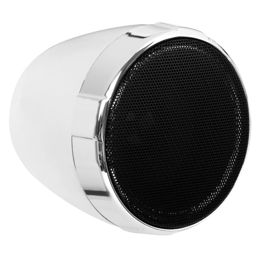 Kit Set para Boss Audio Systems MC470B, con Amplificador de Rango Completo Clase D y 4 Altavoces cromados de 3", para Motocicletas, Resistente a la Intemperie, 1 Kit