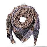 La tendencia de este año Otoño E Invierno Moda Cientos Largos Plaid Flow Su Bufanda Cálida De Cachemira De Imitación 130-130Cm Amarillo