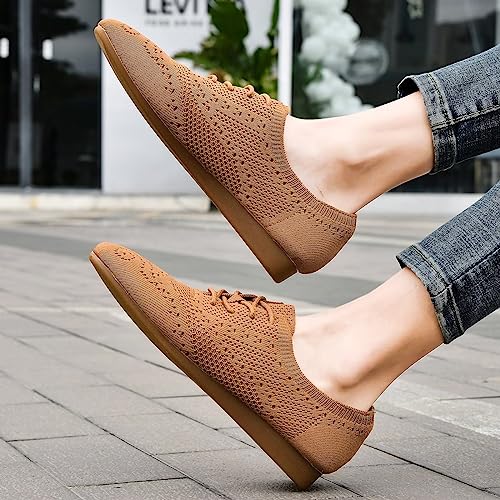 Tiosebon Women'S Oxford Flats Vintage Brogue Loafer Classic Dress Shoes 6 Us Coffee thumb #3