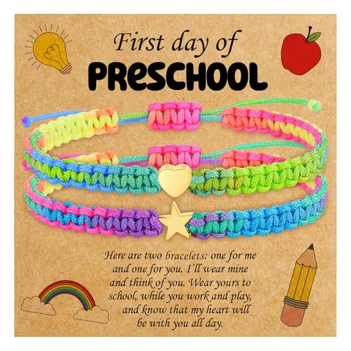 C-leen Back to School Supplies, First Day of Kindergarten Preschool Colorful Beaded Bracelets for Mommy and Me Back to School Stuff Gifts