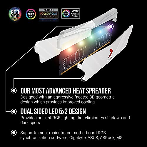 Image of PNY XLR8 Gaming 16GB (2x8GB) DDR4 DRAM 3200MHz (PC4-25600) CL16 1.35V RGB Dual Channel Desktop (DIMM) Memory White Edition - MD16GK2D4320016XWRGB