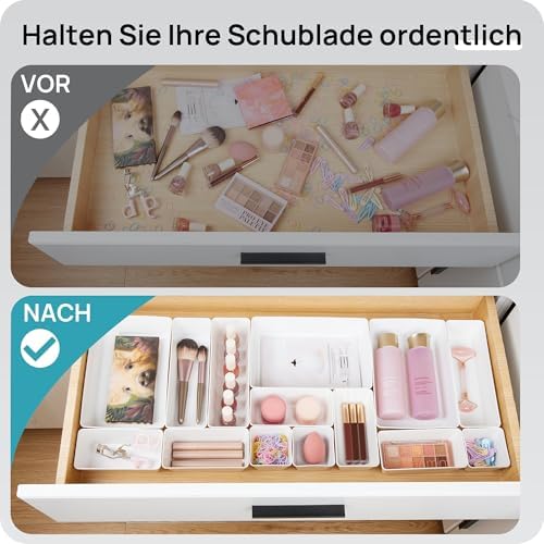 Vtopmart 25 Pack Plastic Drawer Organizers with Non-slip Rubber Pads Detail
