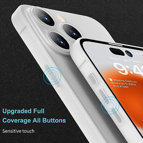 「0.3㎜極薄」iPhone 15 Pro対応ケース memumiマット質感 オリジナル設計 指紋防止 傷付き防止 ワイアレス充電対応 6.1インチ人気ケース·カバー(Trans-White)
