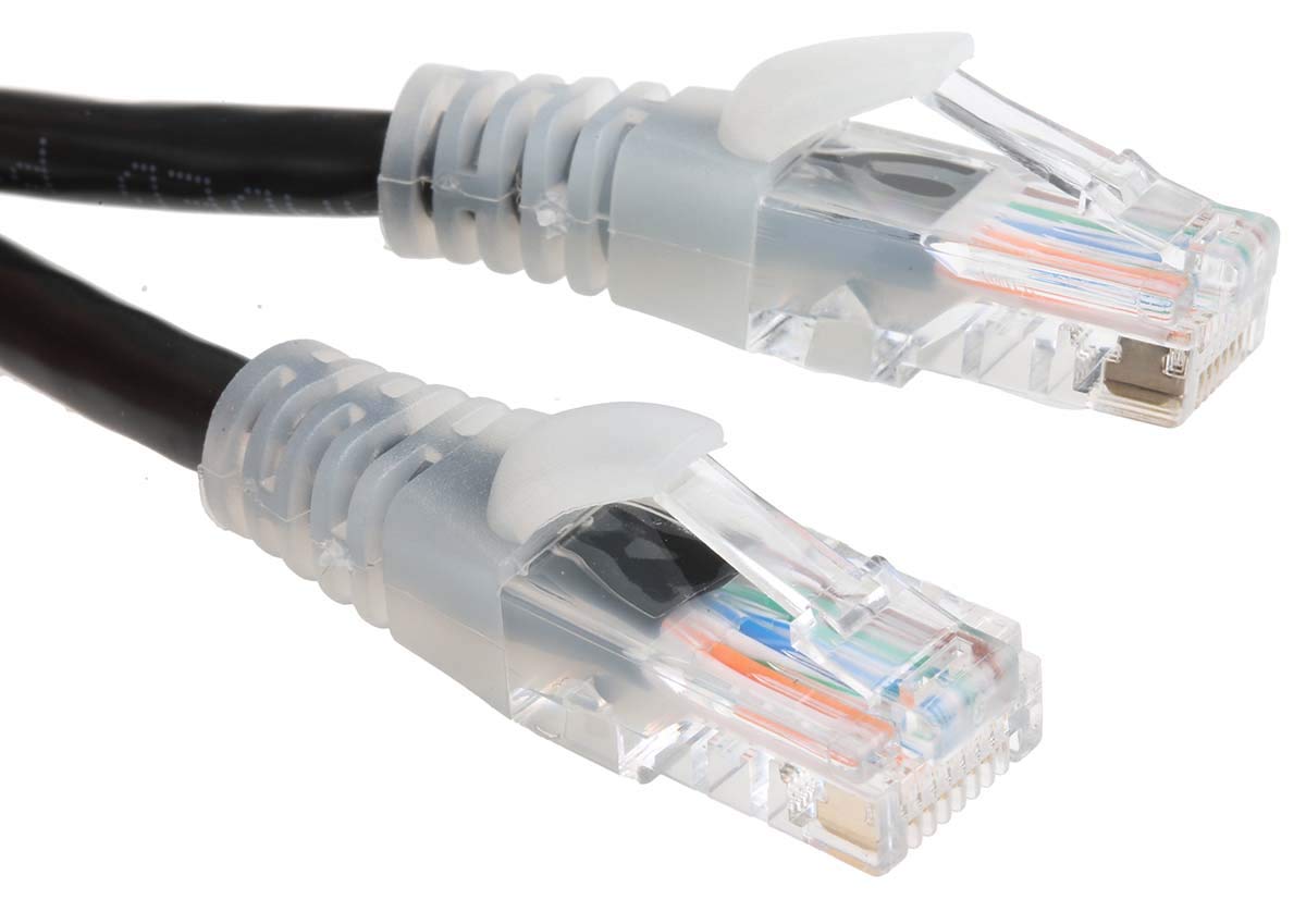 RS PRO Câble Ethernet Cat.5e, 5 m, noir, fiche A RJ45 U/UTP, B RJ45, PVC