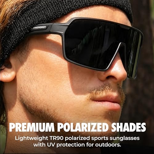 Image of grinderPUNCH Polarized Sports Sunglasses for Men Women UV Protection Shades for Baseball Running Cycling Skiing & Pickleball