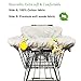 Shopping cart Cover, cart Cover for Babies, Padded high Chair Cover, Split Reversible seat Cushion, Cell Phone Pouch, Collection Pocket, Neutral for boy or Girl