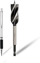 CSOOM Drill Bit for Carpentry and Tip Screw Woodworking High Carbon Steel Drill Auger Drill Bit 0.25 inch (6.35 mm) Hex Shaft (Blade Diameter 0.9 inches (24 mm)