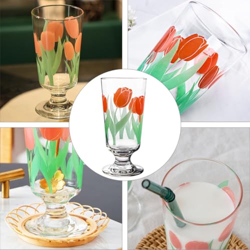 Copa de cristal estilo flor retro y pastoral vaso multiusos 4