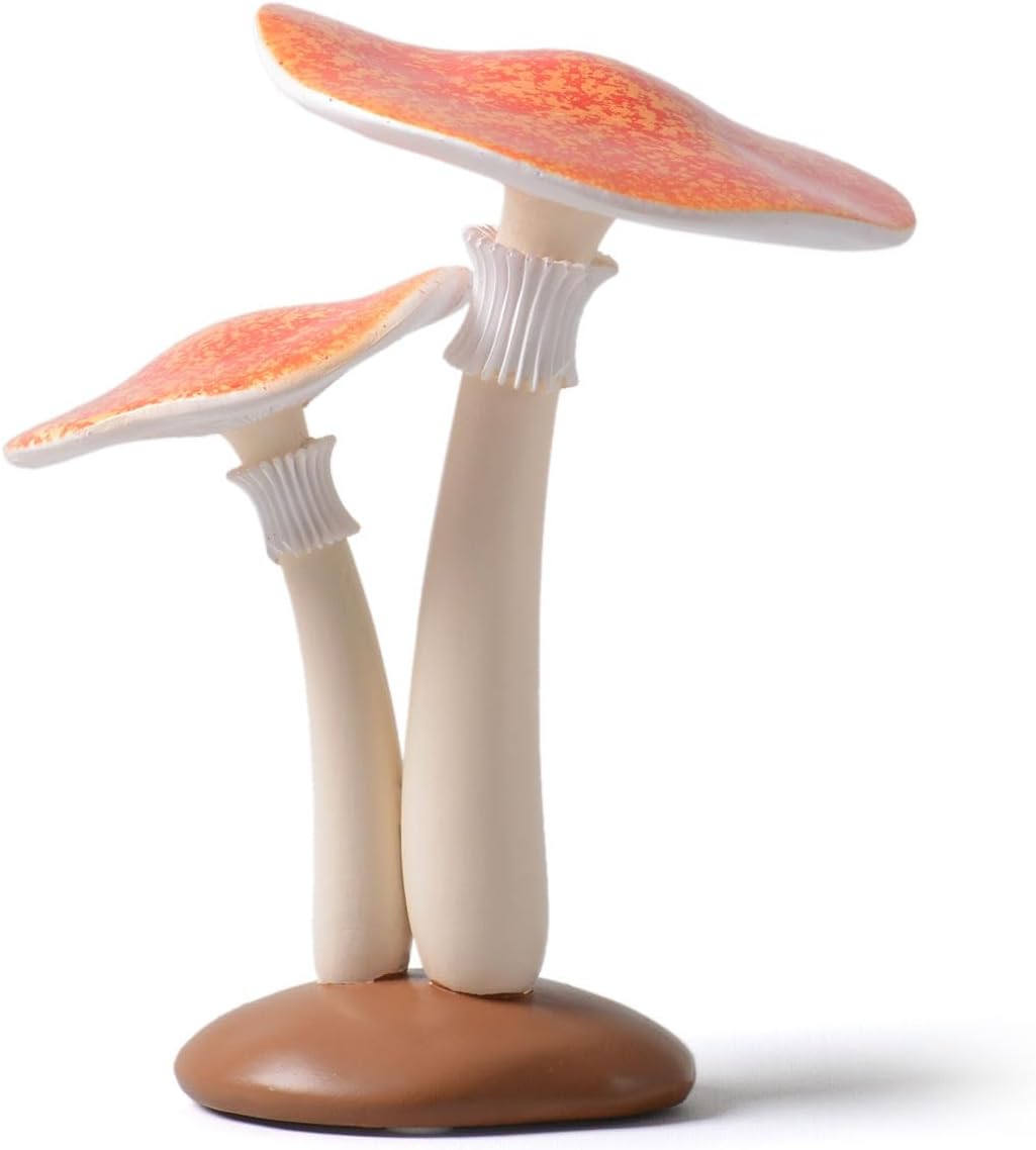SEINHIJO Mushroom Decor Sculpture Garden Gifts Statue Outdoor Fairy Figurine Modern Patio Arts Polyresin 8.3inch