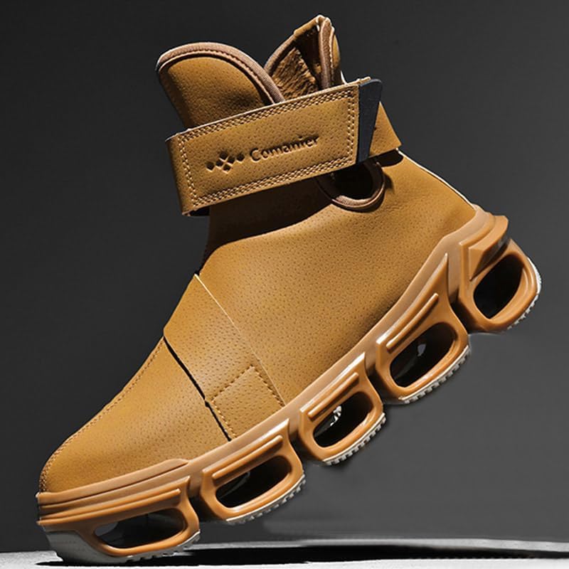 Mens Chelsea Boots Casual For Men Blade Sneakers Sport Fashion High Top Men's Brown... - Image 4