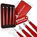 Produktbild NEUMANN® Pinzetten-Set (rostfreier Edelstahl) zum entfernen von Augenbrauen und Haaren - Schrägpinzette, Spitzpinzette & mehr - Inkl. Aufbewahrungsbox [Rot]