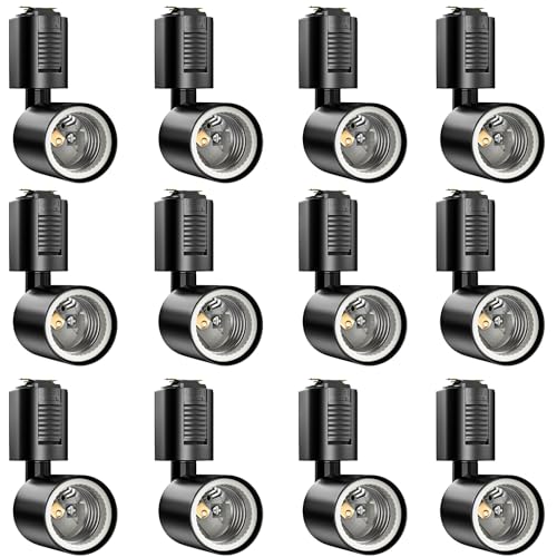 Aiwode ダクトレールライト ダクトレール用スポットライト 配線ダクトレール用器具、E26 黒い 12個