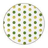 Getränkeuntersetzer im Retro-Stil, hitzebeständig, rutschfest, für Kaffee, Tee, Bier, Weinglas, Zuhause und Bar, grün-gelb, Wasserfarben, gepunktet, 6 Stück