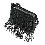 fransentasche schwarz wildleder 100% neu und von hoher Qualität. Designer inspiriert Kunstleder Styles von Fring Haltegriff oben Tasche mit einem langen Schulterriemen.