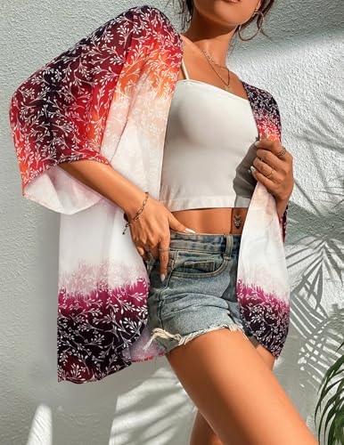 Image of BB&KK Women's Floral Kimono Summer Short Cover Ups Tops