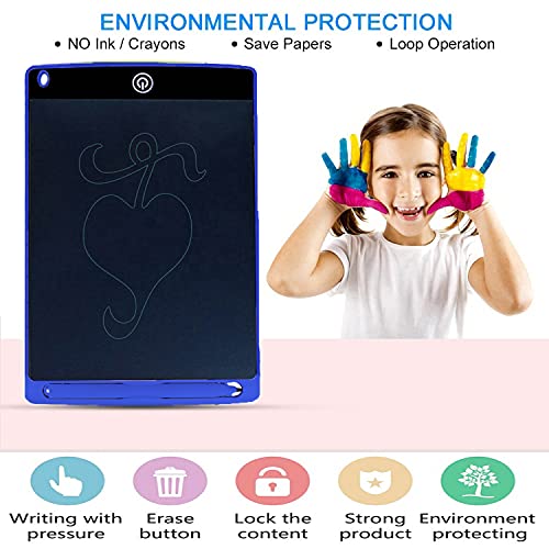 Image of LCD Writing Pad Tablet 8.5 Inch for Drawing with Stylus Pen | Digital Notepad Tab | Electronic Ewriter Teaching Educational Toys Gift for Kids Adults at Home School and Office | Colour : Blue