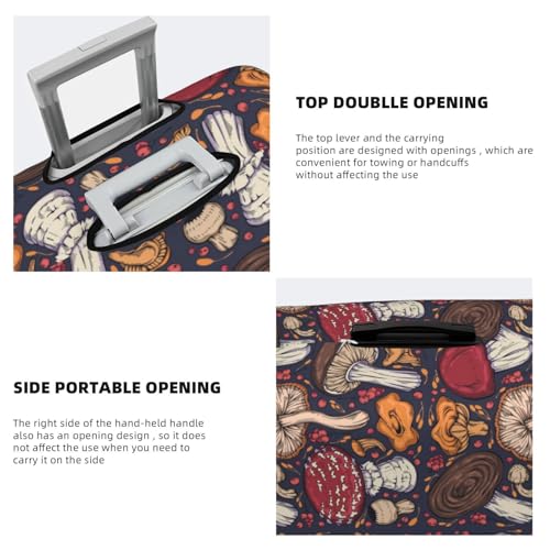 Forest Wild Mushroom For Travel Luggage Cover Suitcase Protector Fits 18-32 Inch Travel Luggage Protector Elastic Luggage Anti-Scratch Suitcase Cover3