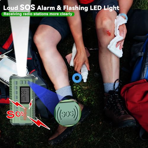 image for Sttfaishen Emergency Weather Radio - AM/FM/NOAA Hand Crank Radio with 